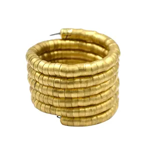 Spiral style adjustable bracelets gold plated waterproof jewelry beautiful design handmade brass metal jewelry women accessorize