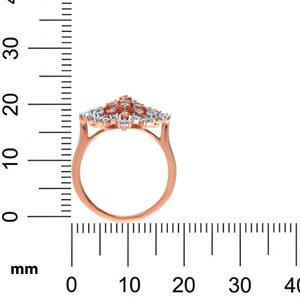 Anillo de Mariposa con Acabado en Oro Rosa Premium y Piedra de Color Blanco Zafiro con Detalles Brillantes de Circonia Cúbica - Product Image 6