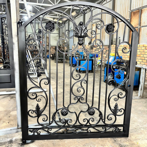 Puerta de Entrada Moderna de Metal con Elegante Decoración de Hierro Forjado para Entrada Principal Residencial y Seguridad del Jardín para Villa Moderna - Product Image 6
