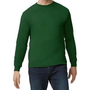 เสื้อยืดแขนยาวคอกลมผู้ชาย สีน้ำเงินล้วน ทรงเข้ารูป ระบายอากาศได้ดี ผ้าถัก โพลีเอสเตอร์ 100% สวมใส่สบายๆ - Product Image 6