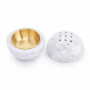 Quemador de Incienso Artesanal de Madera Oscura con Inserto de Latón, Tapa Esférica, Soporte para Aromaterapia, Decoración del Hogar, Regalo de Meditación, Premium - Product Image 5