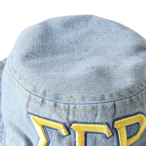 หมวกบูนี่ยีนส์ปักลาย Sigma Gamma Rho หมวกทรงบักเก็ตปรับได้สำหรับทุกเพศ หมวกสัญลักษณ์สมาคมนักศึกษากรีก สวมใส่สบายๆ สำหรับกิจกรรมกลางแจ้งและสตรีทแวร์ - Product Image 4