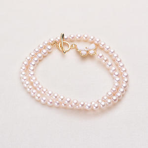 Collier en perles d'eau douce roses de 5 à 6 mm de Tilian Pearl, presque sans défaut, style papillon transparent avec des perles de 5 à 6 mm - Product Image 2