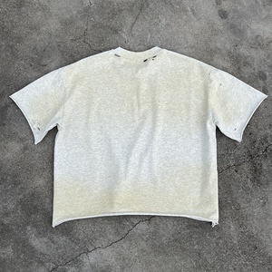 Camisetas Cortas Personalizadas de Estilo Urbano Vintage con Lavado Ácido, Estampado Gráfico Personalizado, 100% Algodón, Corte Cuadrado y Holgado para Hombre - Product Image 2