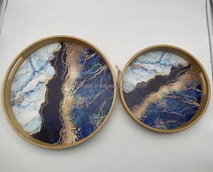 Plateau en bois 38*38*5 de stockage de casse-croûte de conception moderne vente directe d'usine pour la maison ou le restaurant - Product Image 1