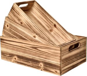 Wholesale Nesting Wooden Box Set <b>3</b> Pack Rectangular Wood Fruit <b>Bin</b> Kitchen Countertop Food <b>Storage</b> Farmhouse Organizer Stand - Product Image 3