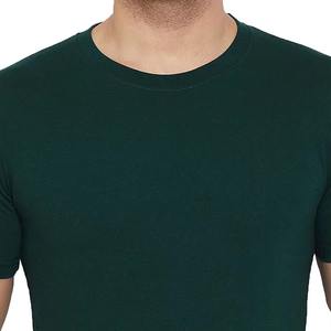 T-shirt en coton premium 180 GSM, coupe classique, pour homme, de haute qualité, col rond, doux, respirant, décontracté, uni, vert - Product Image 5