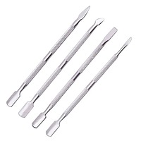 Kit de manucure et pédicure professionnel en acier inoxydable, avec pousse-cuticules carré double extrémité et outil à cuticules plates, réutilisable et écologique