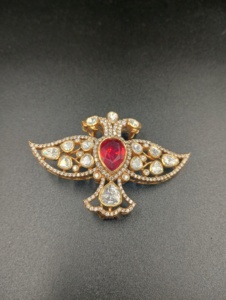 Broche en Forma de Planta Alada Chapado en Oro para Mujer, Joyería de Regalo - Product Image 6