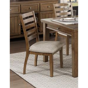 Set di 2pc stile tradizionale sedie da pranzo con finitura ciliegio telaio in legno con scala posteriore Design per la casa o mobili per l'ufficio - Product Image 3