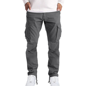 Men's Comfortable <b>Straight</b> <b>Leg</b> <b>Cargo</b> Pants Multi Pocket Construction Casual Outdoor Lifestyle Wear <b>Trousers</b> - Product Image 3