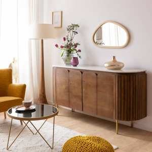 Buffet Vandana Stellar Elara en bois de manguier et marbre de Sienne - Product Image 2