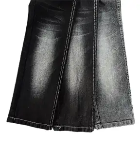 Black slim fit warp slub design 8oz good elastic 70" width denim fabric for woman jeans China denim fabric mill