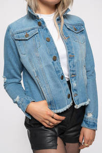 Dernière mode, prix abordable, veste en denim tricotée respirante pour femmes, vêtements décontractés, design tendance - Product Image 3