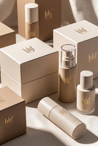 Boîtes cosmétiques rigides écologiques personnalisées avec fermeture magnétique et poignée pour coffrets cadeaux de soins de la peau et de maquillage, impression quadricolore/estampage à chaud/logo UV - Product Image 2