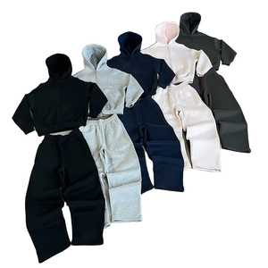 Fabricant de vêtements en gros pour hommes, ensemble de survêtement décontracté à capuche, coupe classique, hiver, poids lourd, logo personnalisé - Product Image 1