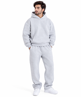 Ensemble de survêtement bleu ardoise oversize pour homme – Sweat à capuche et pantalon de jogging large – 2 pièces décontractées coupe ample style streetwear