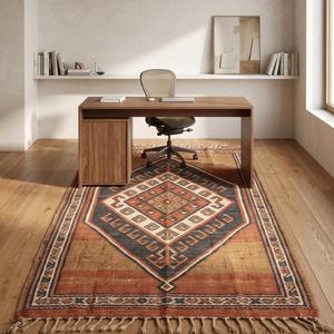 Tapis en laine bouclée tissé à la main - Couleur unie, antidérapant, pour usage commercial et domestique, tapis de sol à poils moyens avec franges - Product Image 4