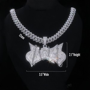 Pendentif Rapper Personnalisé en Argent 925 de Haute Qualité avec Moissanite, Collier Hip Hop Tendance Unisexe, Plaqué Rhodium/Argent - Product Image 4