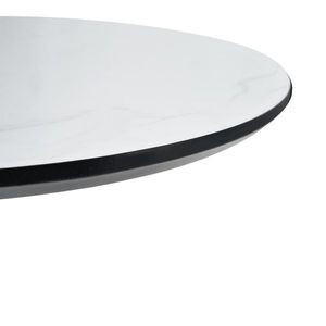 Tavolo da Pranzo TULIP Diametro 106cm Tavolo da Pranzo Allungabile Ovale con Piano in Marmo Bianco, Stabile e Durevole, 1 Pezzo per Scatola - Product Image 4