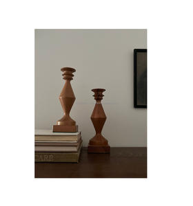 Porte-bougie en bois fait main pour la décoration de la maison, centre de table, décoration de mariage, finition naturelle rustique, pièce de design - Product Image 6