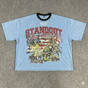 เสื้อยืดคอตตอนเปล่า REXFIT SPORTS OEM สำหรับสกรีนลายด้วยความร้อนหรือซิลค์สกรีน เสื้อยืดผู้ชายแบบสั่งทำ - Product Image 3
