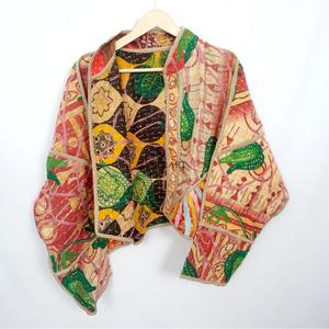 New Arrival Women Vintage Kantha Kimono Robe Handmade Kantha <b>Jacket</b> multicolor Wholesale Designer Kantha <b>Jacket</b> for women - Product Image 4
