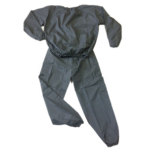 Combinaison de sauna en polyéthylène noir pour homme, manches longues, taille élastique, sans poches, col rond, vêtements de fitness toutes saisons - Product Image 2