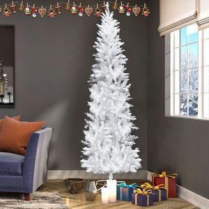 FCH 6.5ft Flocking Tied <b>Light</b> Christmas <b>Tree</b> Elegant and Luminous Decor for Festive Season - Product Image 2