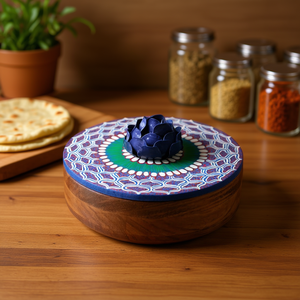 Caja de Almacenamiento de Chapati de Madera Hecha a Mano, Organizador de Especias, Utensilio de Cocina Tradicional para Servir Roti, Contenedor Decorativo - Product Image 3