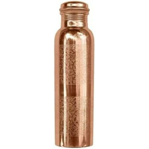 Pure Copper Water <b>Bottle</b> 1000ml Handcrafted Hexa Hammered Diamond Design Leak-Proof Ayurvedic Health <b>Flask</b> For Daily Hydration - Product Image 2