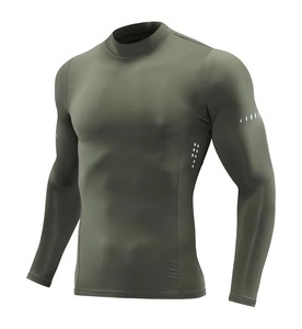 Custom Compression Gym Clothing Manufacturer Performance Fitness Tee Cotton Polyester <b>Stretch</b> Fabric Embroidery Custom Logo - Product Image 4