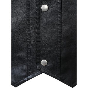 Custom Men's Genuine Cowhide <b>Leather</b> <b>Biker</b> Vest Classic Motorcycle Riding <b>Waistcoat</b> Snap Button Lace Side Club Vest OEM - Product Image 4