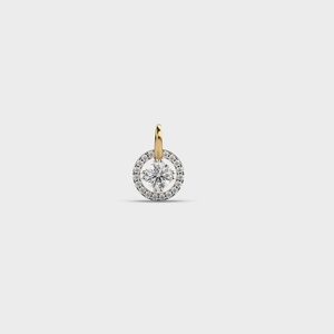 Pendentif style halo en moissanite taille ronde, argent sterling 925, deux tons, pendentif délicat, collier minimaliste pour tous les jours, cadeau pour elle - Product Image 1