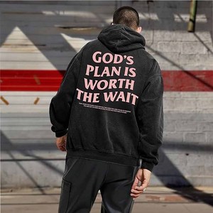 Sweat à capuche God's Plan Is Worth College Campus personnalisé avec broderie en twill et chenille, en molleton de coton, pour hommes, femmes et jeunes - Product Image 3