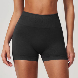 <b>Women's</b> Solid Color High <b>Waist</b> Sport <b>Shorts</b> Knitted Spandex Polyester Breathable Skinny Fit <b>Elastic</b> <b>Waist</b> - Product Image 3