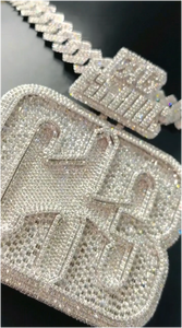 Custom VVS Moissanite Name <b>Chain</b> Pendant Hip Hop Style Iced Baguette Diamond 3D Letter <b>Initial</b> Sterling Silver 18K Gold Pendant - Product Image 3