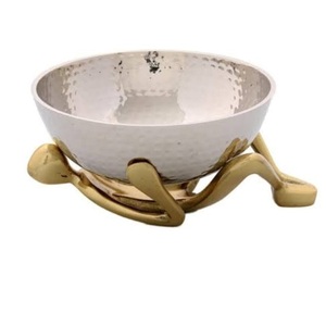 Bol décoratif artisanal pour servir des friandises, finition plaquée or, style unique, au prix le plus bas - Product Image 3