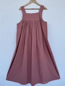 Robe longue en coton rose poudré pour femme, col carré, sans manches, coupe ample, style A-line, robe d'été décontractée, vêtements bohèmes, grossiste - Product Image 1