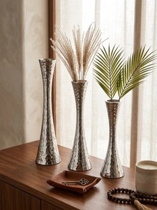 <b>Unique</b> Hollow Carved Gold Metal <b>Vases</b> Modern Geometric Flower <b>Vase</b> Set for Luxury Living Room Tabletop Home Decoration - Product Image 5