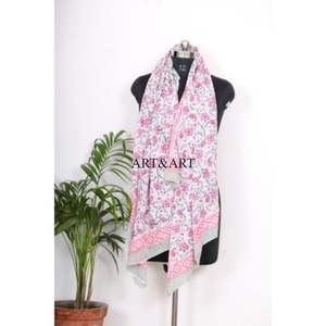 Pareo de playa de algodón con estampado floral hecho a mano de la mejor calidad para mujer, pareo ligero para la playa. - Product Image 5