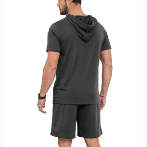 Conjunto de Sudadera con Capucha y Pantalones Cortos para Hombre, Transpirable, de Secado Rápido, 100% Algodón, Felpa, Estampado, Informal, para Correr, Ropa Deportiva Urbana - Product Image 5