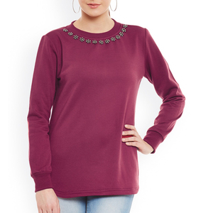 Whole Sale 2026 Casual Wear Comfortable High Quality Women Solid Street Wears Sweatshirt 100% Cotton Eco-Friendly Lined Design - Product Image 4