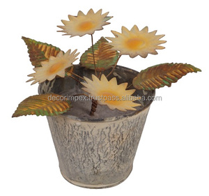 Guldasta Arte de la pared Decoración artesanía india maceta de hierro decorar plantas Navidad Color Natural Multi hoja de hierro antiguo Showpiece - Product Image 6