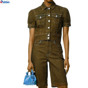 BOBBIN INDUSTRIES Shorts de Mezclilla para Mujer, Verano, Casuales, Alta Calidad, Cómodos, Color Personalizado, Transpirables, Bolsillos con Botones, Estilo Vintage - Product Image 2