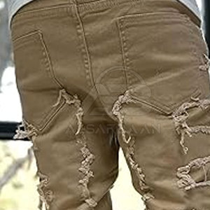 กางเกงยีนส์ดีไซน์ล่าสุดสำหรับผู้ชาย บริการ OEM คุณภาพสูง กางเกงยีนส์ขาดๆ สำหรับผู้ชาย - Product Image 6