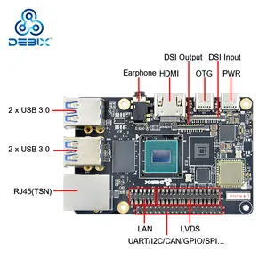 DEBIX IMX 8M Plus Embedded Linux Development Single Board With Dual Gigabit Ethernet 2.4GHz 5GHz Wi-Fi BT 5.0 USB 3.0 PCIe