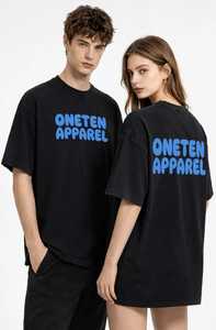 Camiseta Blanca Extra Grande para Hombre ONETEN APPAREL con Estampado '90' en Negro, Manga Corta, Informal, de Algodón Transpirable, Cuello Redondo - Product Image 1