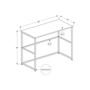 Scrivania per Computer da Ufficio Contemporanea 40'' con Cassetti Portaoggetti, Laminato Marrone e Metallo Nero per Postazione di Lavoro con Laptop - Product Image 4