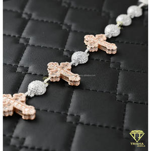 Luxury Cross <b>Infinity</b> Link Tennis <b>Bracelet</b> Shaped Lab Grown Diamonds Iced 925 Sterling Silver Classic Religious Party Fashion - Product Image 2